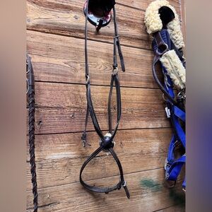 Brown leather figure 8 nose and, fancy stitched